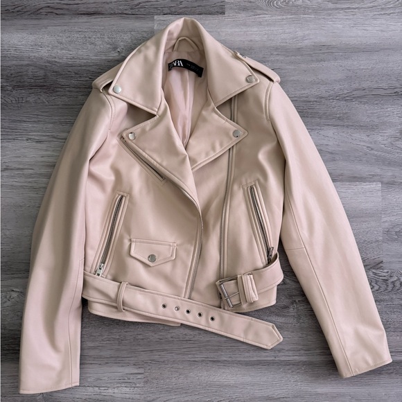 Zara Faux Leather Biker Jacket - Picture 1 of 7